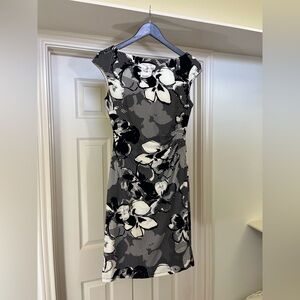 Ralph Lauren - Black and White Floral Midi Dress